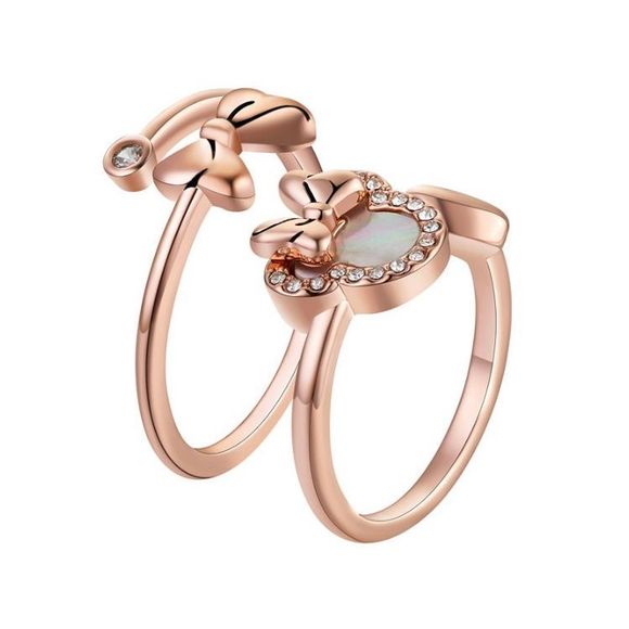 Disney Minnie Mouse Genuine Pearl Adjustable Ring Set - Picture 2 of 3